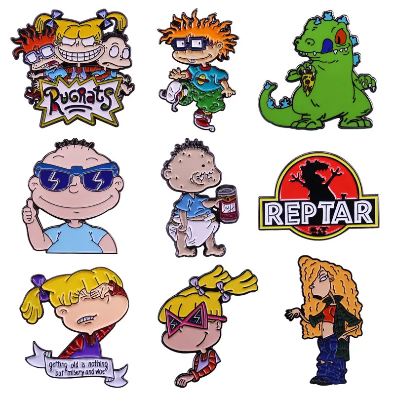 Roztomilý Rugrat Dinosaur tvrdé smaltované špendlíky anime hry brošne klošné odznaky batoh golieru módne darčeky pre deti pre deti