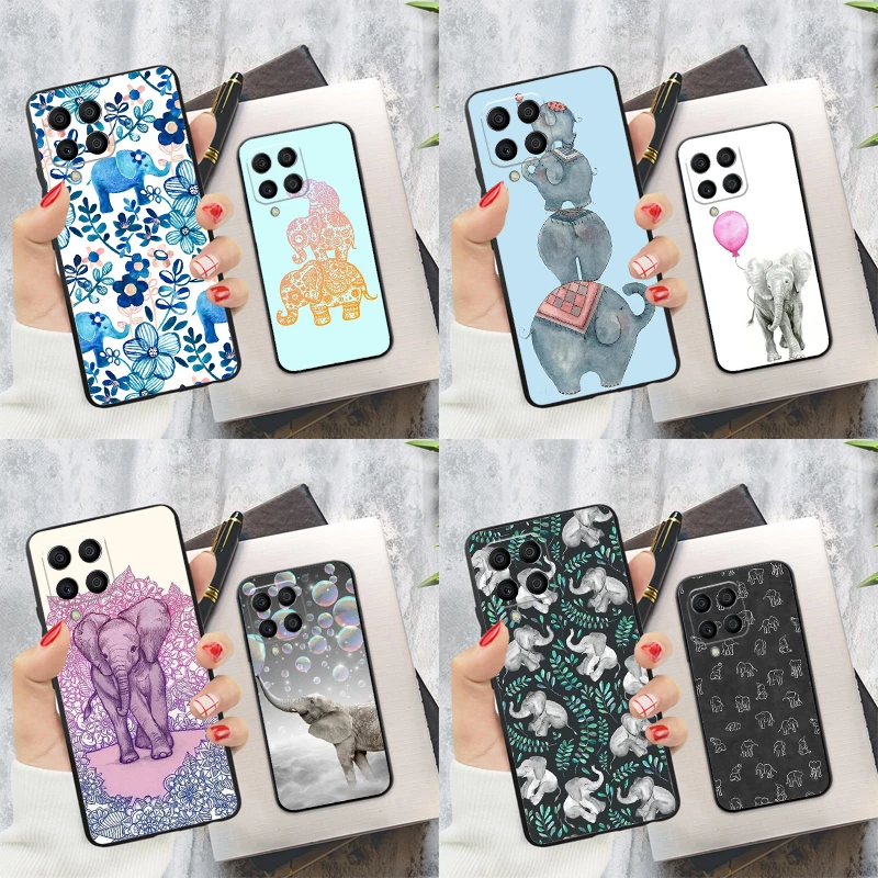 Roztomilý slonový karikatúra pre Samsung Galaxy M20 M15 M55 M31S M51 M21 M11 M13 M33 M53 M52 M32 M12 M14 M34 M54