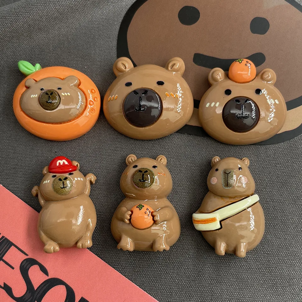 Roztomilý séria živicovej capybara pre obuvové kúzla doplnky pre klasickú dekoráciu obuvi fit náramky chlapci dievčatá darčeky