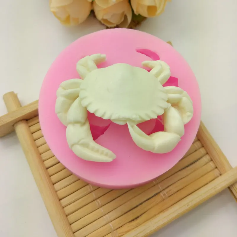 Roztomilý tvar kraba oceán téma fondant tortu dekorácia silikónová forma cukrovinky DIY čokoládové formy koláčové formy gum pasta na pečenie
