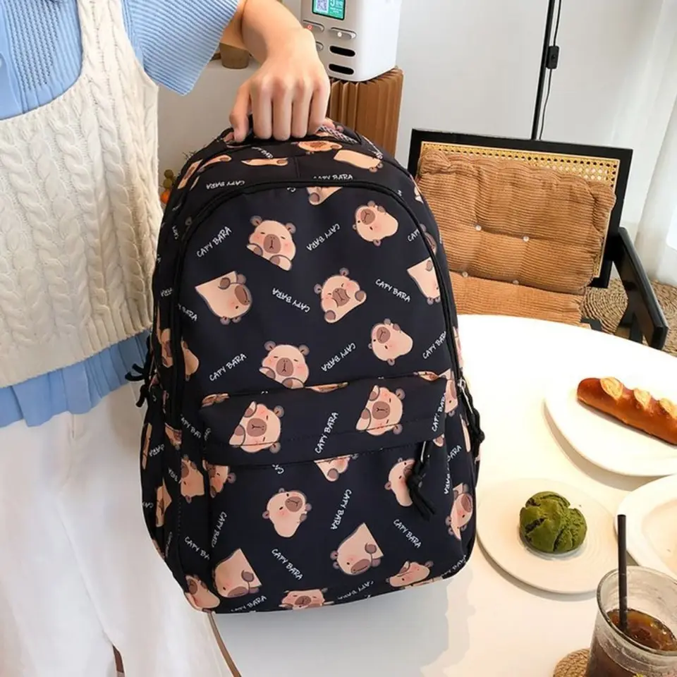 Roztomilý veľkú kapacitu Capybara batoh zvierat Zipper cabara rameno tašku Kórejský štýl nylon karikatúra Školská taška Študent