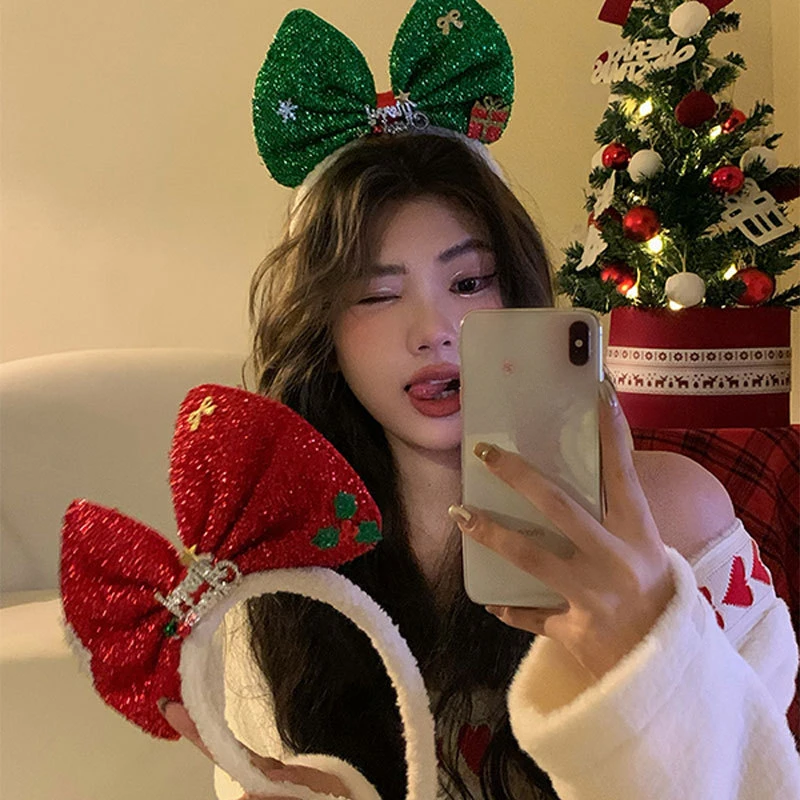 Roztomilý veľký motýlik Hair Hoop Dámska vianočná plyšová čelenka večierky Vlasov doplnky pre ženy čelenky pre ženy