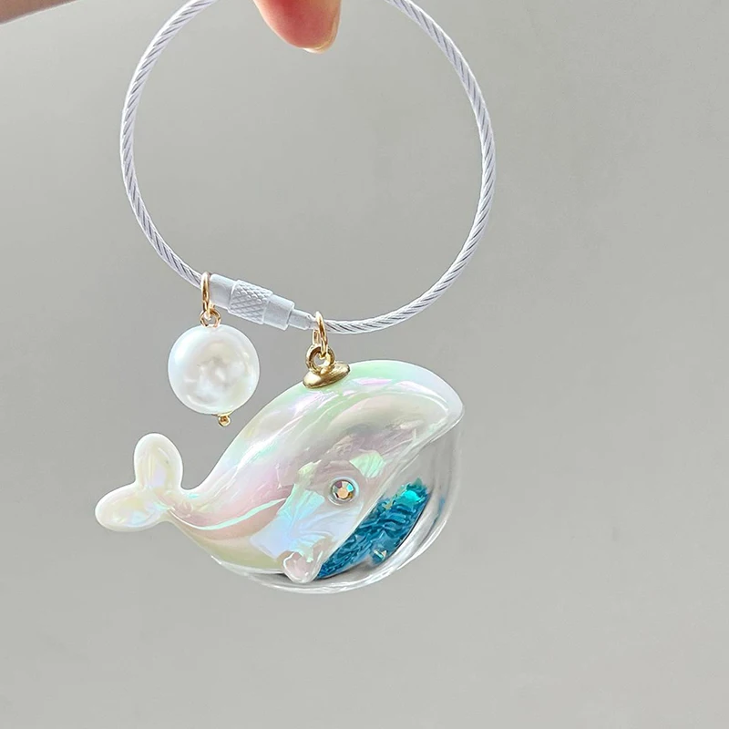 Roztomilý veľryba delfíny Keychain Marine Animal Doll Doll Kawaii Keyring Car Key Chain Doplnky pre mužov Dámske vrecko šperky