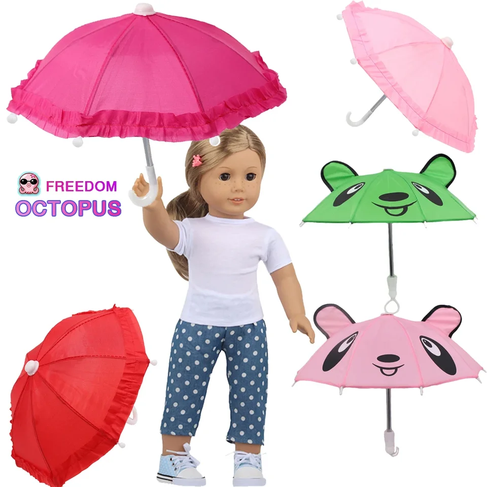 Roztomilý výbor a medvedí dáždniky Dojky 22 cm Mini Doll Dažďová výstroj za 43 cm nového znovuzrodenia a 18 palcovej americkej bábiky