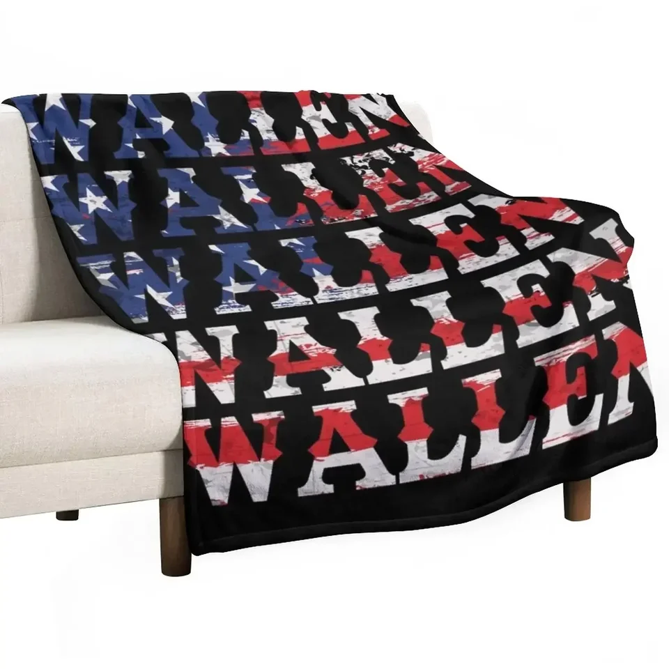 Roztomilý Wallen Merch American Flag Red White Blue Country Hudba Hádzanie Halloween pre bábätká polárne prikrývky