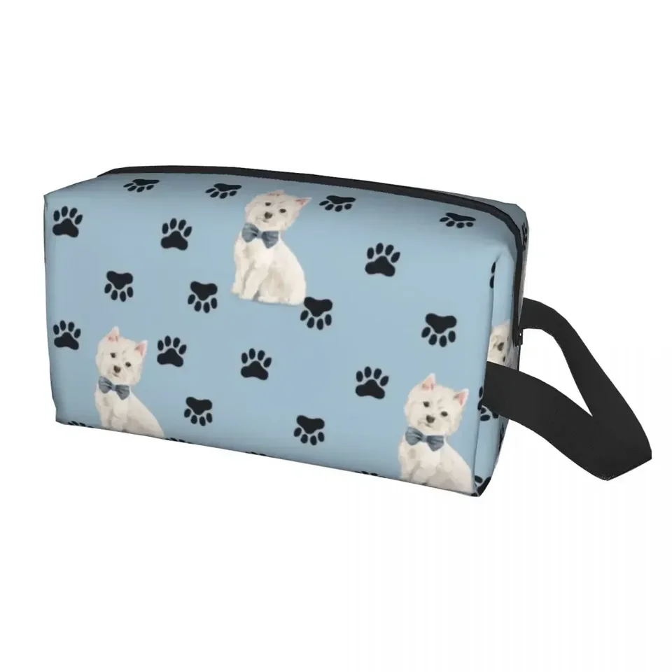 Roztomilý West Highland White Terrier Toaletry toaletná taška Westie Puppy Makeup Kozmetický organizátor Ladies Beauty Storage Dopp Kit