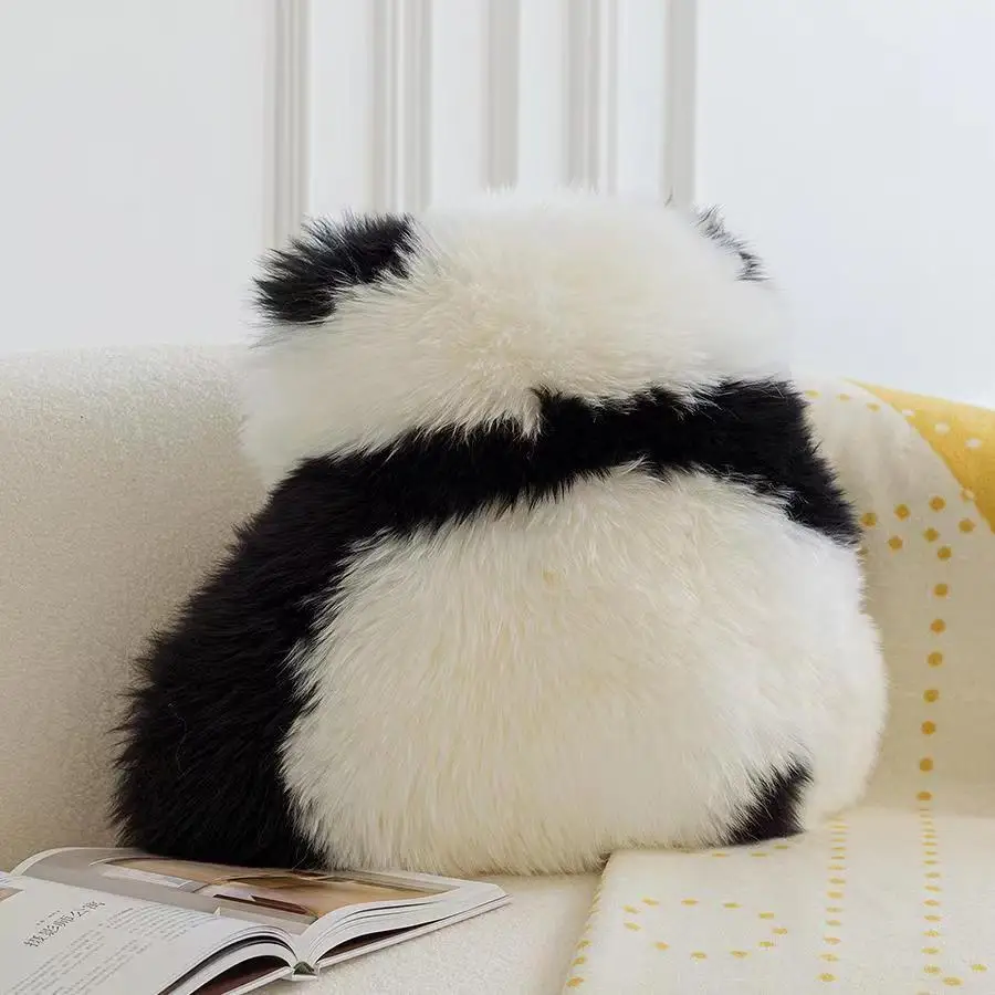 Roztomilý zadok panda vankúš Imitácia vlnené sedadlo rohož kreslo pohovka vankúš na vankúš plyš Mladá obývacia izba spálňa Domov podlaha dekorácia