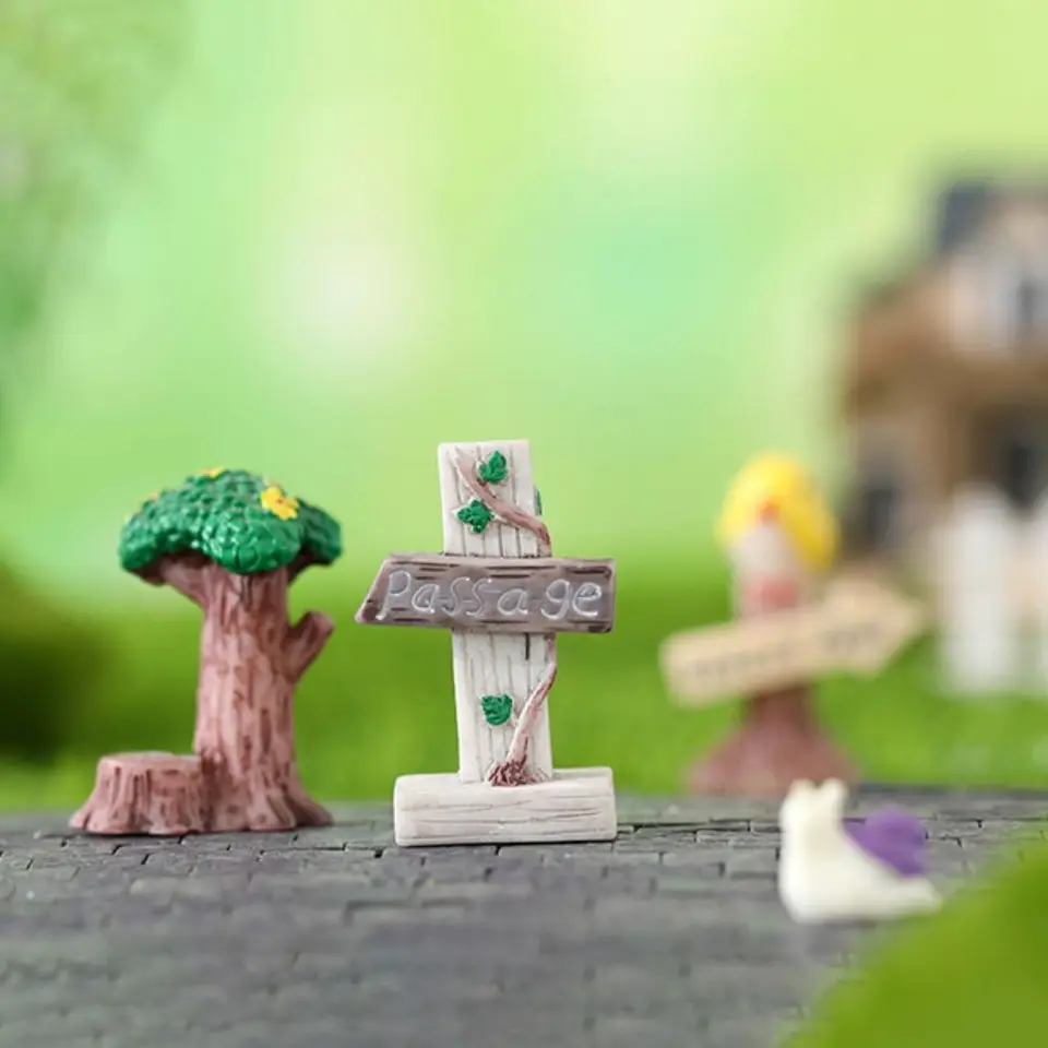 Roztomilý žltý vták dekoratívny dekoratívna mini socha figurín strom pahýľ Sprievodca ornament ornament živici vinič kokosový sprievodca
