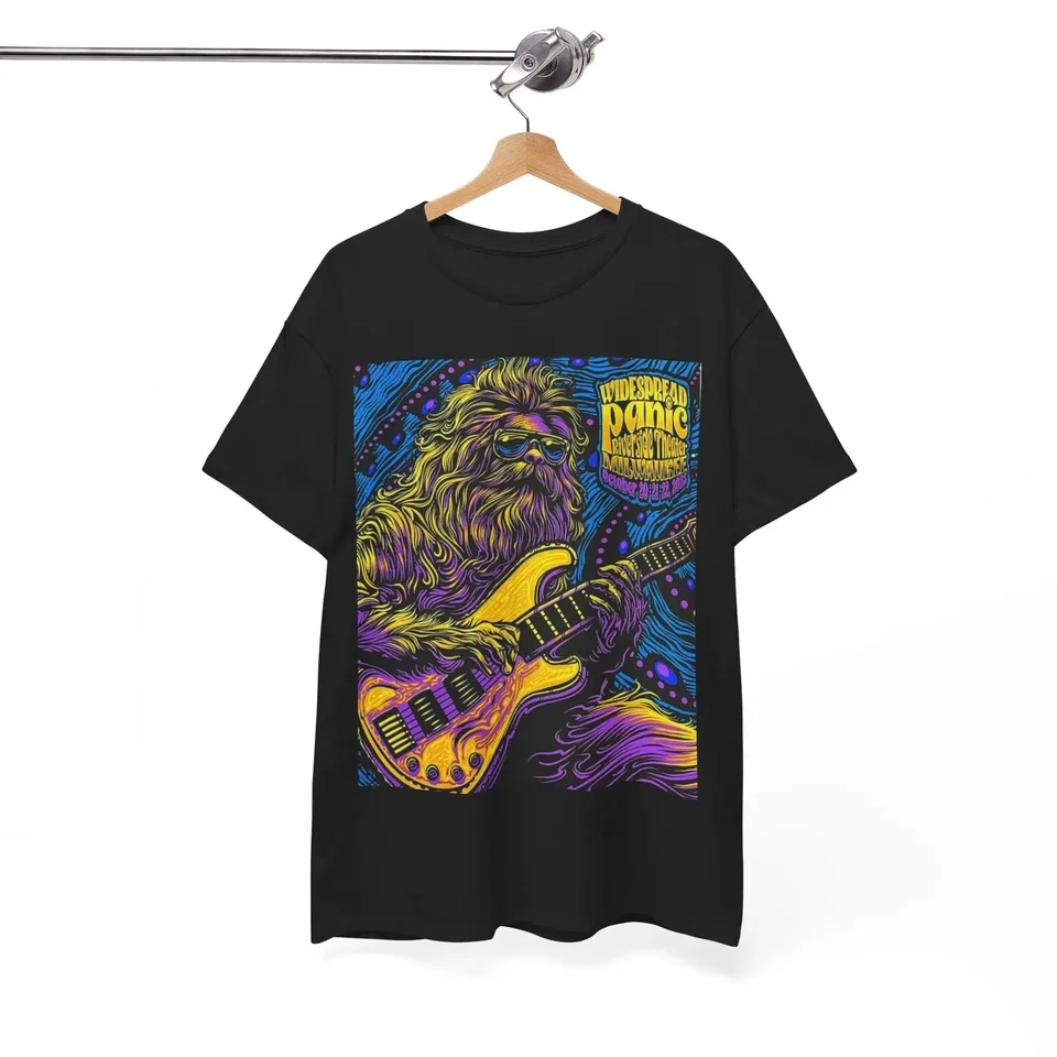 Rozšírené panické tričko Vintage Tour plagát retro unisex ťažké bavlnené tričko