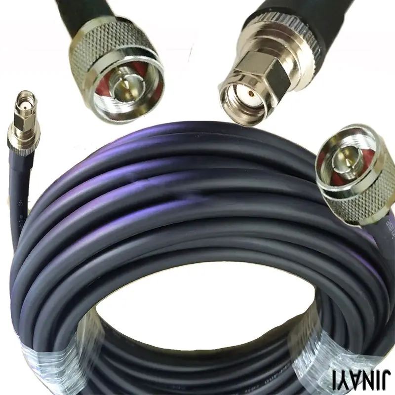 RP-SMA samec až N Mužský konektor RF Coax Pigtail Anténny kábel LMR400 50 cm 1/2/3/5/8/10/15/20m