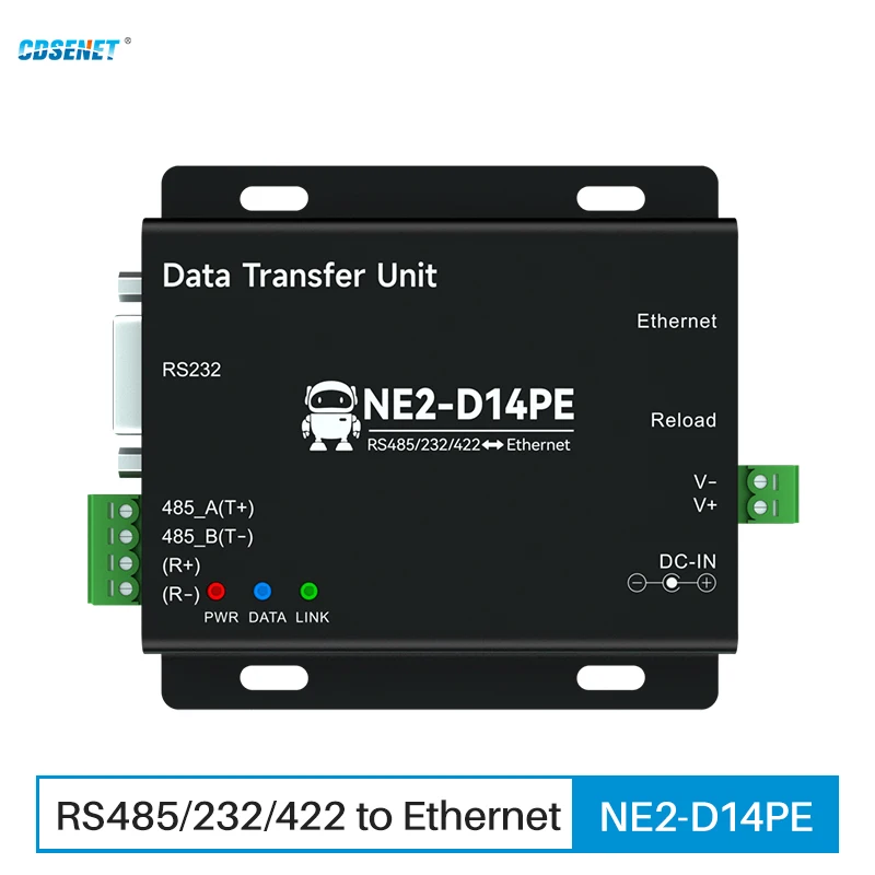 RS485/232/422 do sériového servera Ethernet Modbus Gateway CDSenet NE2-D14PE PoE Power Signation Izolácia TCP UDP MQTT HTTP DC 8-28V
