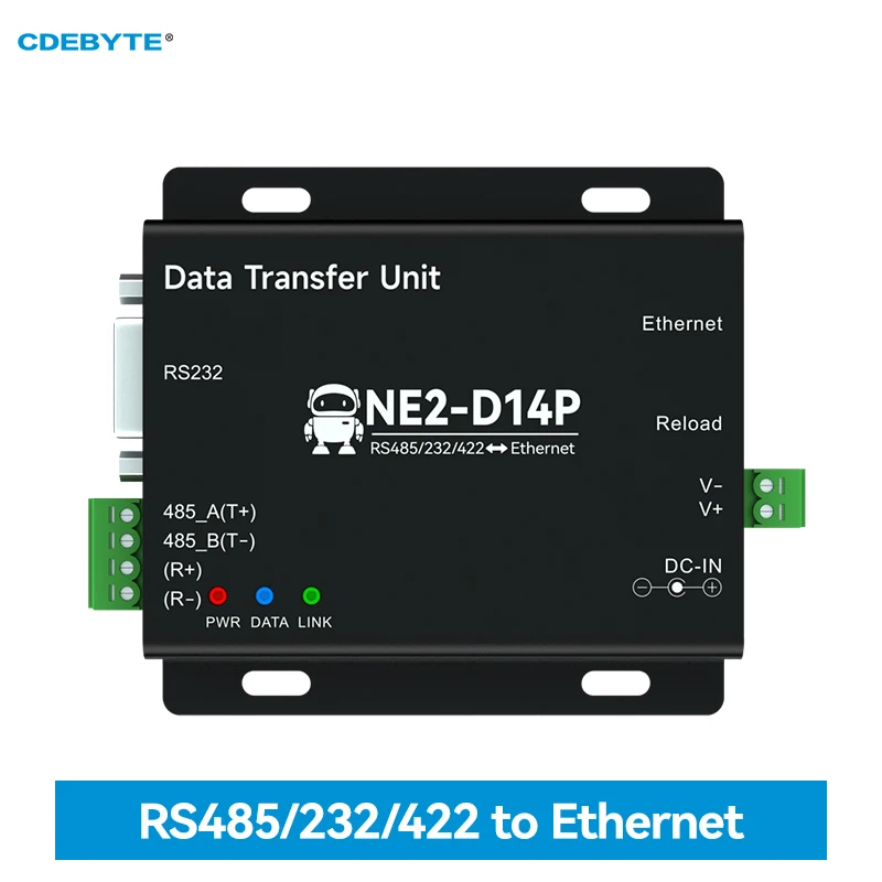 RS485/232/422 na sériový server Ethernet Modbus Gateway CDEBYTE NE2-D14P Izolácia Power Signation TCP UDP MQTT HTTP DC 8-28V