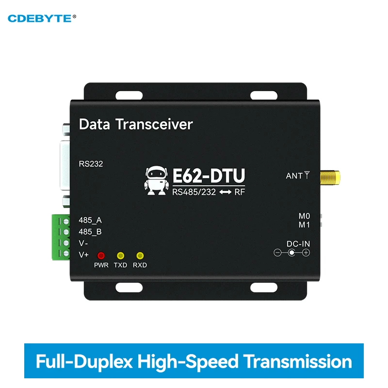 RS485 Full Duple 100MW 433MHz Point-to-point prenos Industrial IoT FHSS TDD bezdrôtový prijímač E62-DTU (433D20)