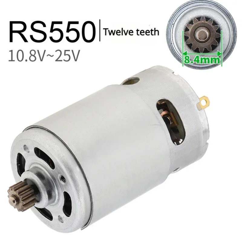 RS550 DC Motor 10,8 V/12V/16,8 V/18V/21V Micro Electric Motors s 9/11/11/11/11111111 V vysokom prevodovom momente pre vŕtací skrutkovač