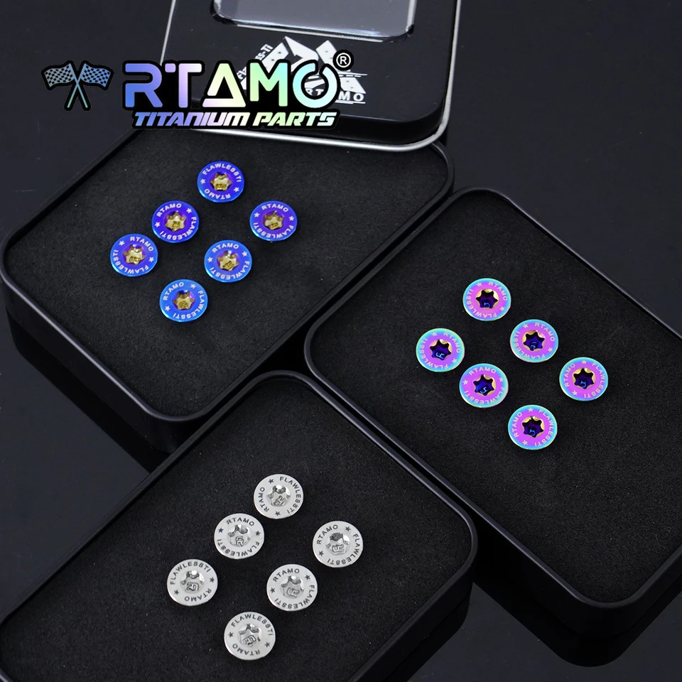 RTAMO volant Titanium Titanium skrutka M5x15mm s kľúčom pre Momo/Nardi/Torino/Works Bell Boss 6ks