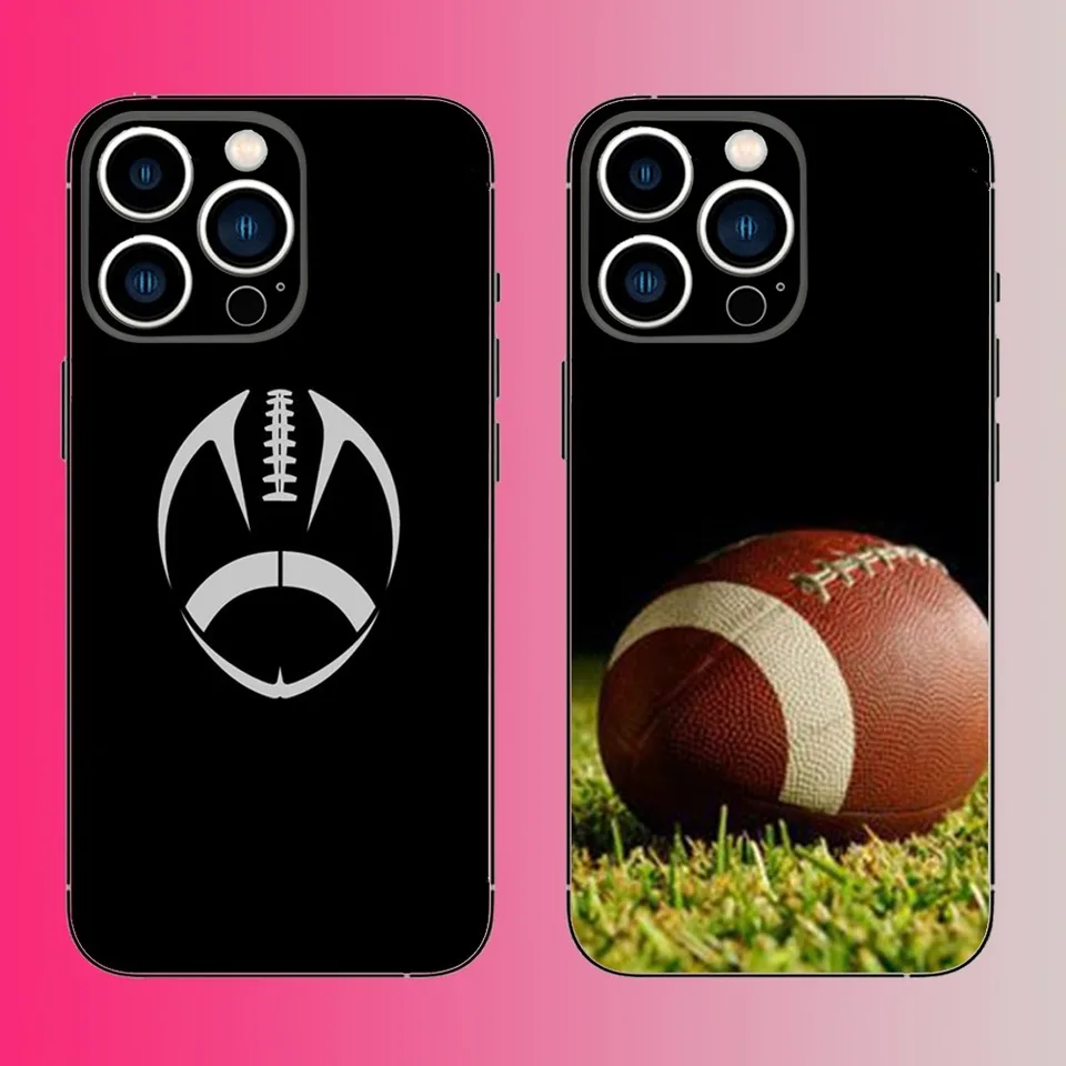 Rugby American Football Sport Phone pre iPhone 16,15,14,13,12,11, Pro, Max, Plus, Mini, X, XR, XR, 8,7,6, S, SE Soft Soft Black Case