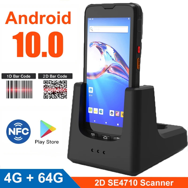Rugline Octacore Android 10 Zberateľ mobilných údajov 1D 2D Čierový skener IP67 RUGGED RUGHELD PDA UHF RFID čítačka so 4G RAM 64G