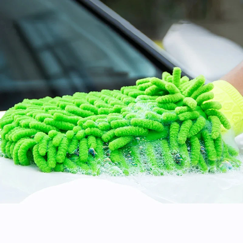 Rukavice na umývanie rukavíc chenille rukavice plyšové handry Zhustené obojstranné použiteľné zásoby čistiace prostriedky automobilové doplnky Detail detail