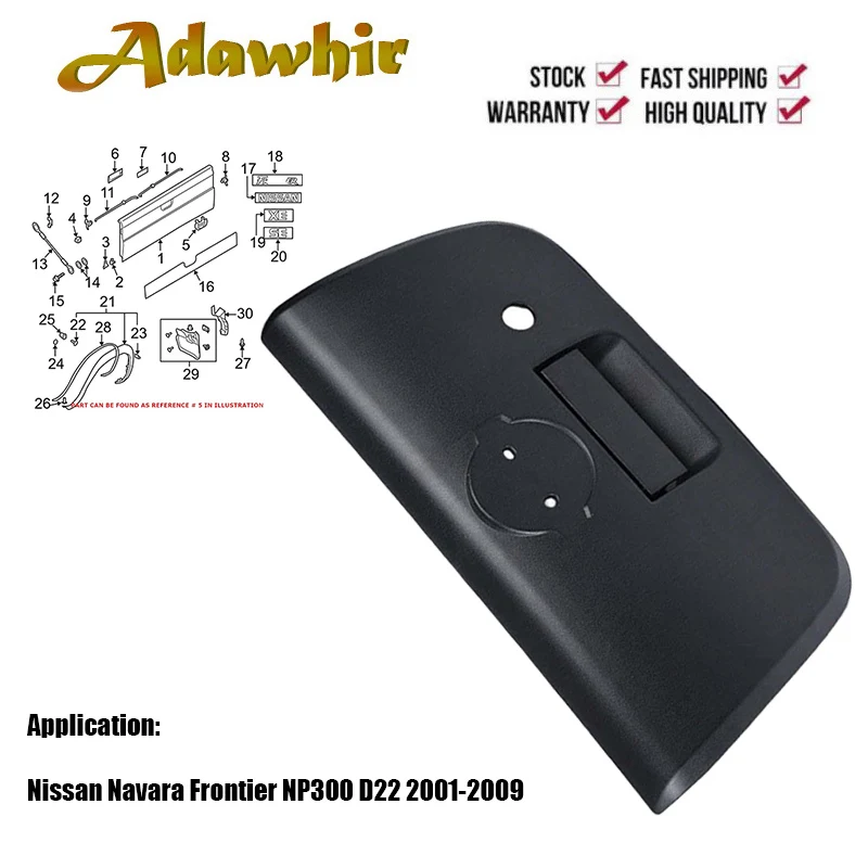 Rukoväť na dvere zadných dverí pre dvere zadných dverí pre Nissan Navara Frontier NP300 D22 2001-2009 906069Z400