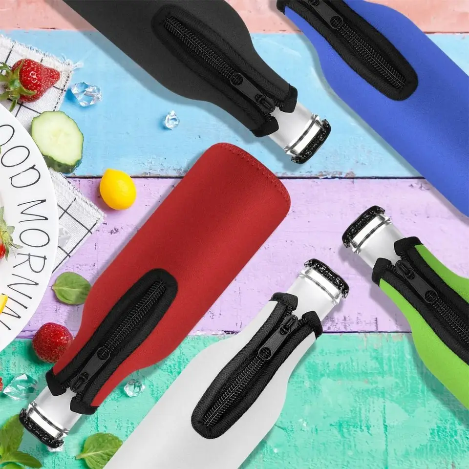 Rukávy chladiča fľaše s fľašou s rukávmi s prsteňom zipsom skomplovaného neoprénového izolátorov pre 12oz 330 ml fľaše Party Pity Coolies