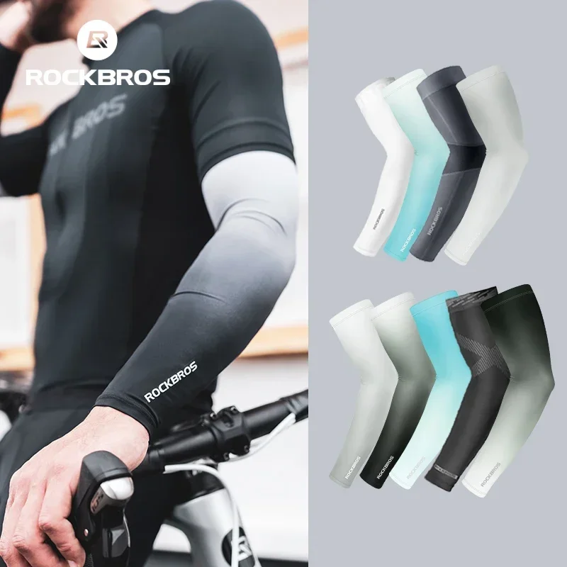 Rukávy rockbros rukávy ľadové športové cyklistické rukávy Cycling Ar rukávy pokrytie Slnka UV ochrana Priedušná vonkajšia jazdná fitness vybavenie