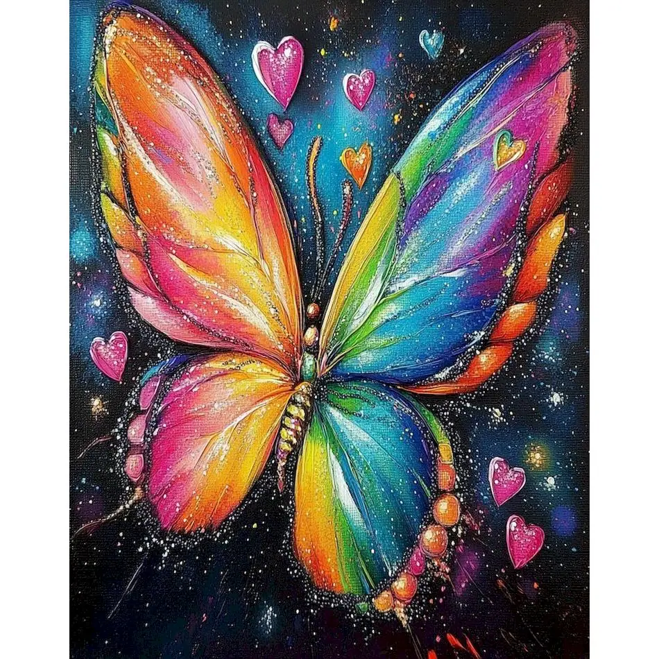 Ruopoty 5D Diamond Painting Animal Color Butterfly Full Round Diamond Smienok Moderná domáca výzdoba