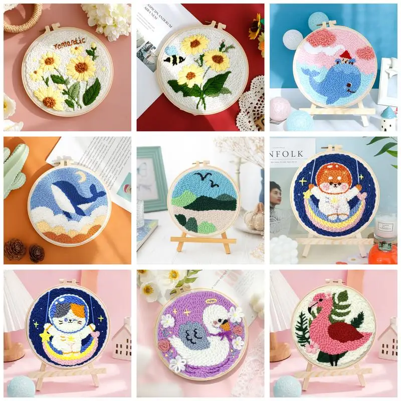 Ruopoty DIY Punch Needle Kvity kvety remeslá pre začiatočníkov