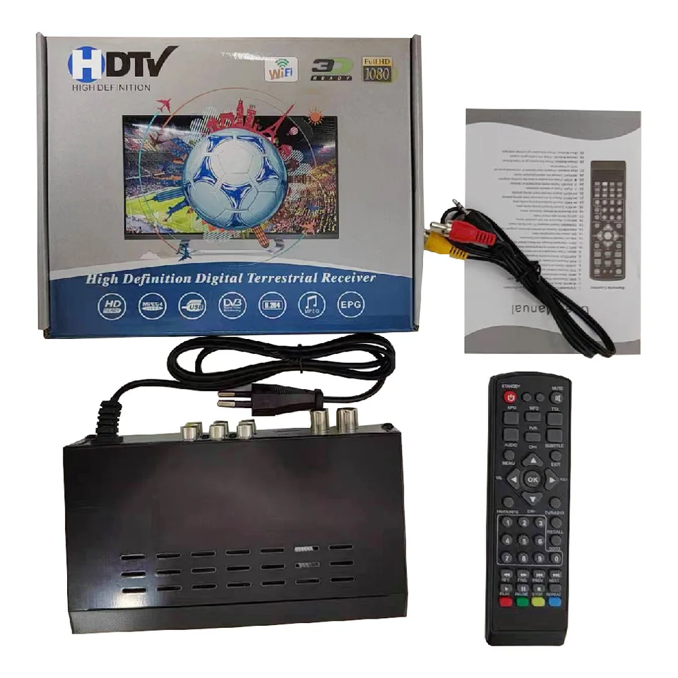 Rusko Afrika Nový DVB-T2 Pozemný televízny prijímač podporuje WiFi Dongle YouTube s digitálnym televízorom AC3 DVB-C Digital TV tuner H.264 Set Top Box