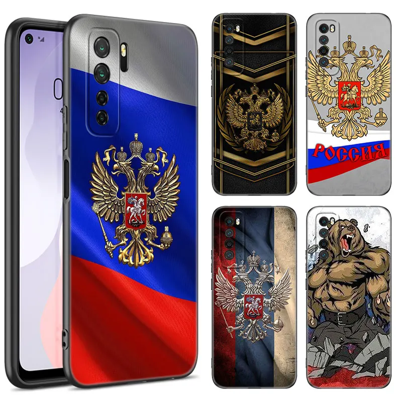 Rusko vlajkový znak čierneho telefónu puzdro pre Huawei Nova 8 9 10 SE 11 Ultra 12 Pro 7i 8i 11i 11e Y70 Plus Y60 Y61 Y71 Y90 Y91
