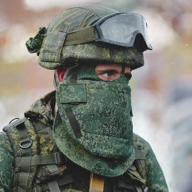 Ruská 6B49 taktická ochranná maska ​​EMR Combat Full Face Mask Shield and Leg Protector Cashouflage Outdoor Tactical Zariadenia