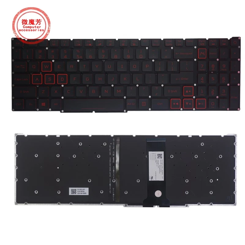 Ruská anglická klávesnica pre Acer Nitro 5 AN515-54 AN515-43 AN517-51 NITRO 5 N20C1 N20C2 RUSKÝ