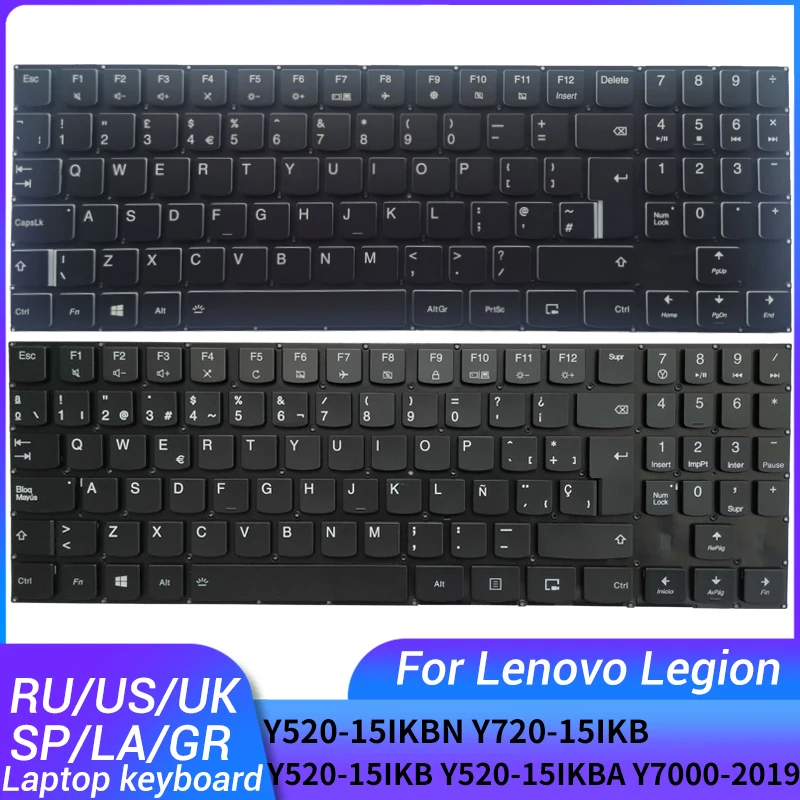 Ruská/USA/UK/Španielsko/latinská/nemecká klávesnica pre notebook pre Lenovo Legion Y520-15ikbn y720-15ikb y520-15ikb y520-15ikba y7000-2019