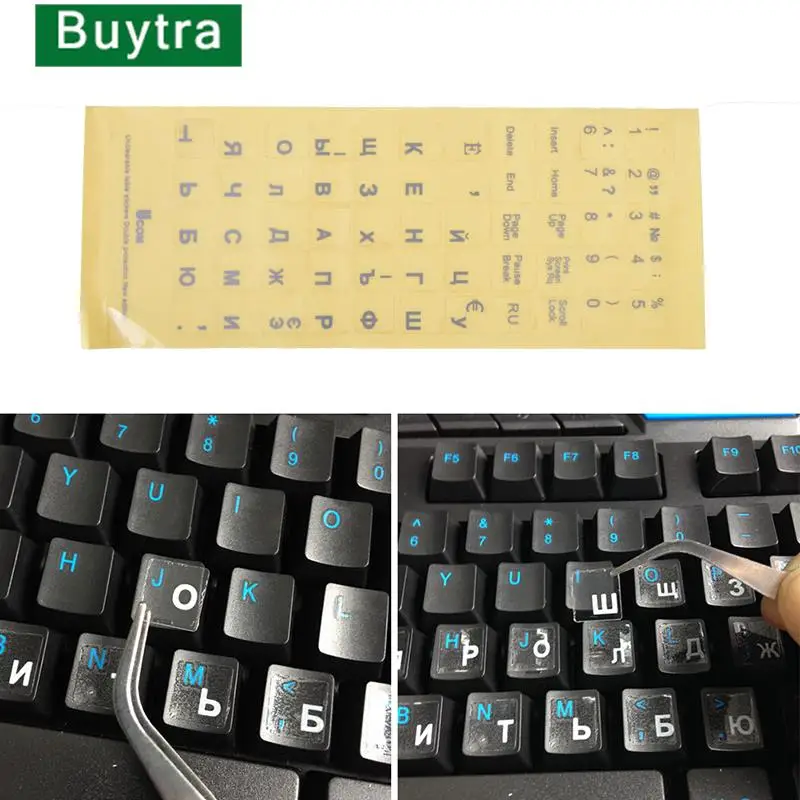 Ruské priehľadné nálepky na klávesnicu Písmená pre počítač s notebookom pre notebook