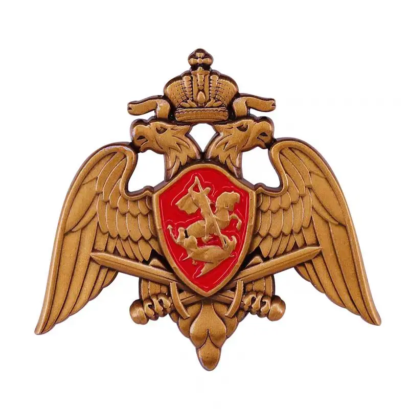 Ruský národný znak kovový špendlík Klasické dvojité orlové odznaky brošňa Retro patriotické príslušenstvo CCCP USSR