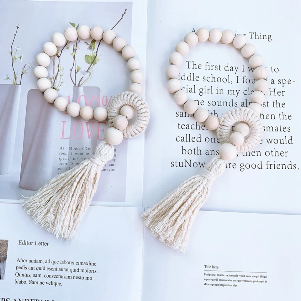 Rustikálne korálky girlandy clony kravaty boho boho stopa clony zadržiava okenné farmár
