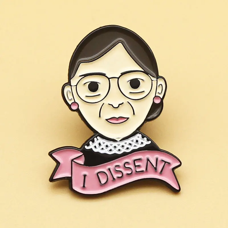Ruth Bader Ginsburg Smalt Pin Zbiera vtipný kovový karikatúra brožne módne šperky darčeky anime filmové romány klošné odznaky