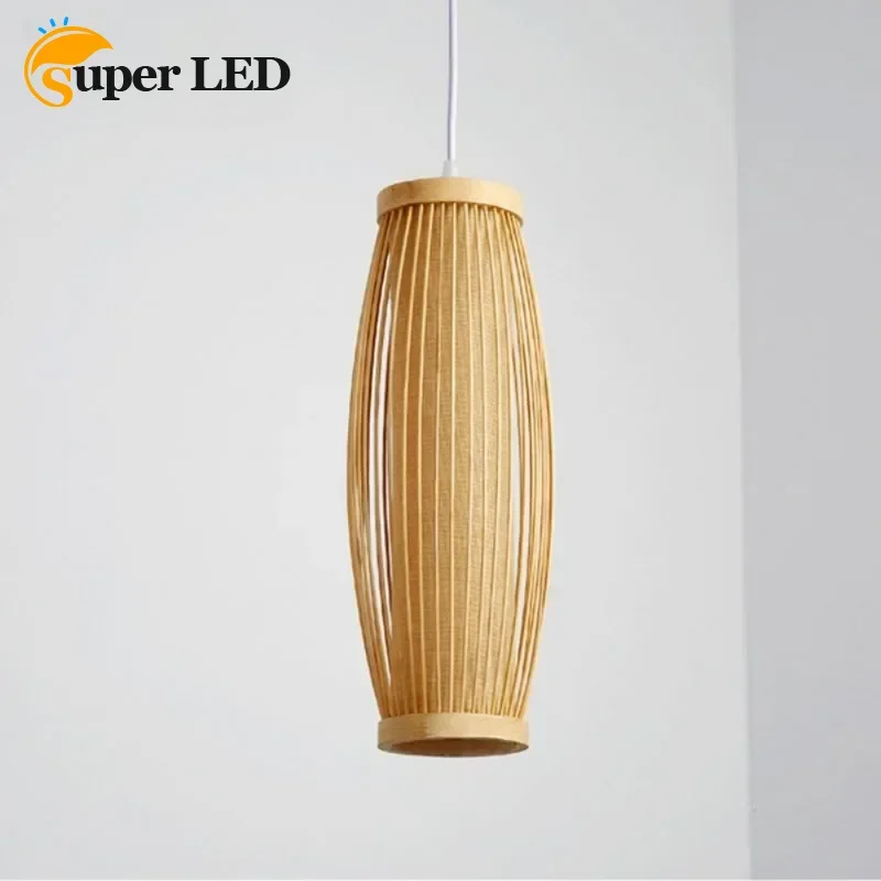 Ručne pletená reštaurácia lustre bambus prívesok lampa domáci dekor Rattan študijná spál