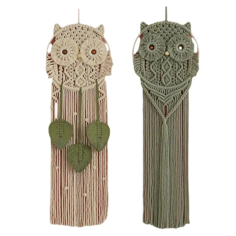 Ručne tkané sovy snov snové ornament Cotton Macrame Wall zavesenie makrame dekora