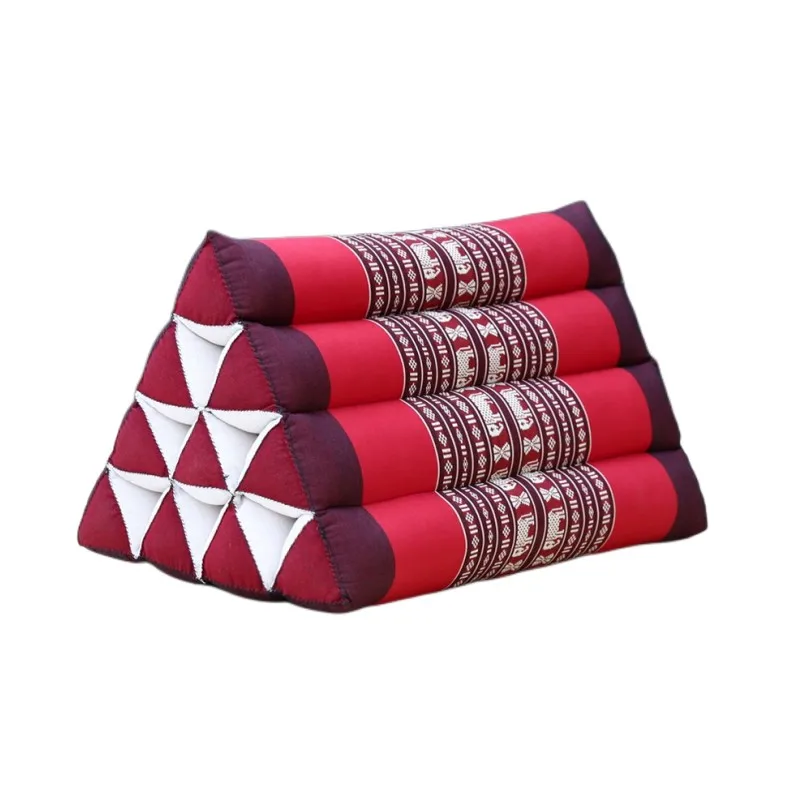 Ručne vyrobený thajský trojuholník Cushion 50x30x30cm Pohodlný operadla pre televíziu alebo čítanie vankúša s sklonom pre relaxáciu vnútorných alebo vonkajších