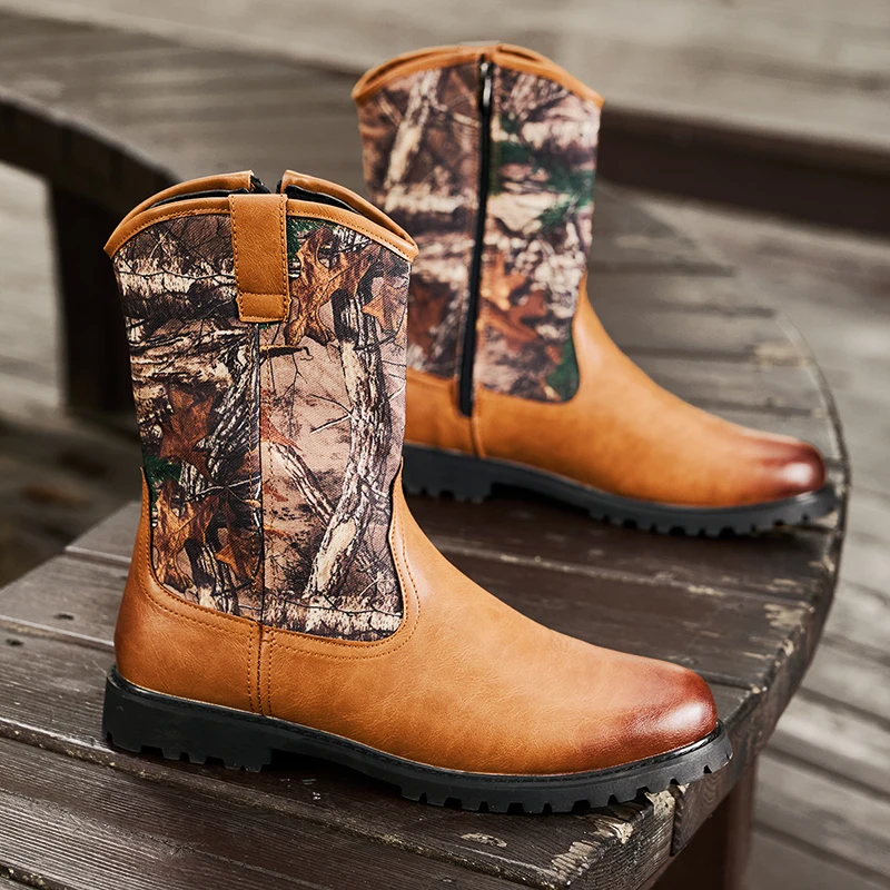Ručne vyrábané kovbojské topánky Western topánky Špicaté topánky stredného liatskeho topánok Nové sklzy na mužoch jazdiace topánky Zapatos hombre muži topánky