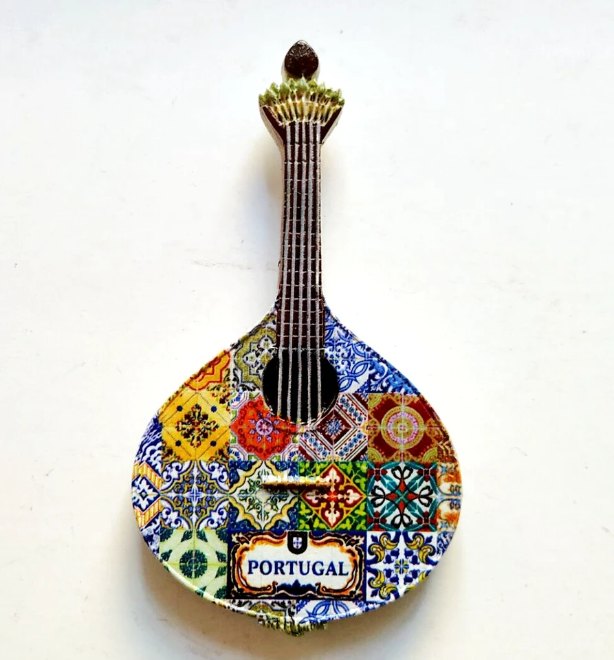 Ručne vyrábané maľované portugalské gitarové gitara 3D živice Magnety Magnety turistické suveníry chladničky Magnetické nálepky darček
