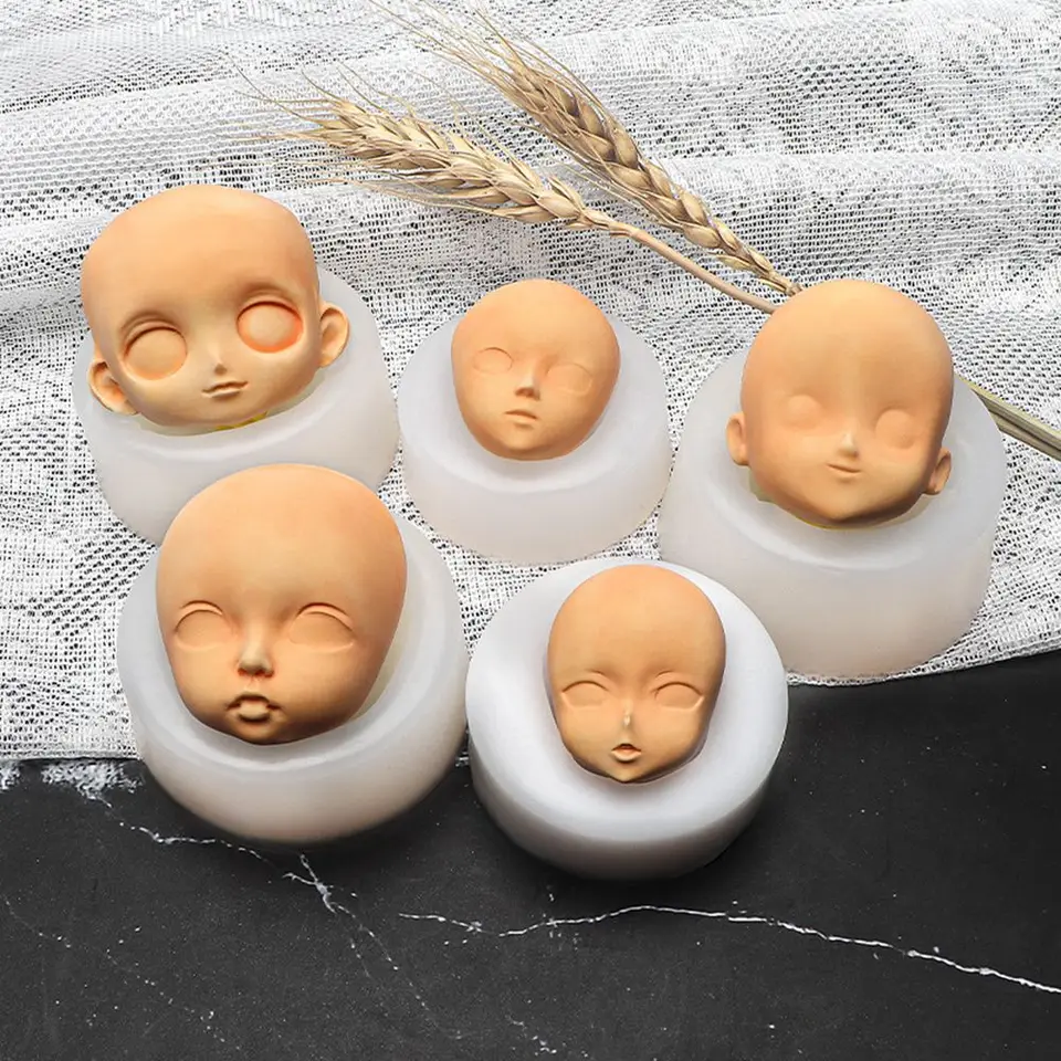 Ručne vyrábané náradie Candy Pečenie Q Verzia detská tvár Silikónová pleseň Clay Head Sculpey 3d