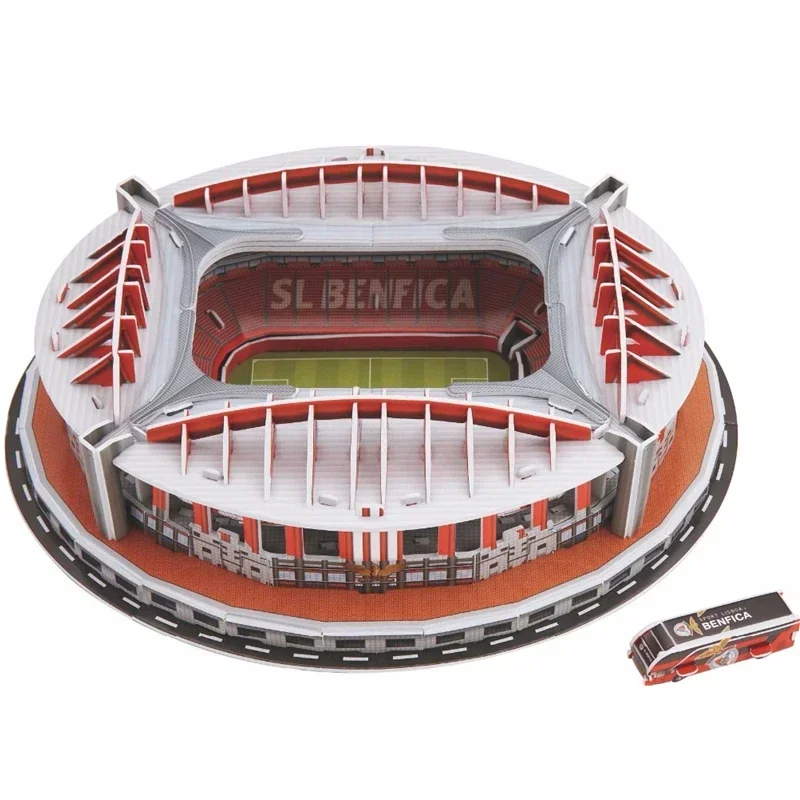 Ručne vyrábaný 84ks/set Portugalsko Benfica Stadium RU Konkurencia futbalových zápasov Stadium Building Model ručne vyrobené hračky pre deti detský darček