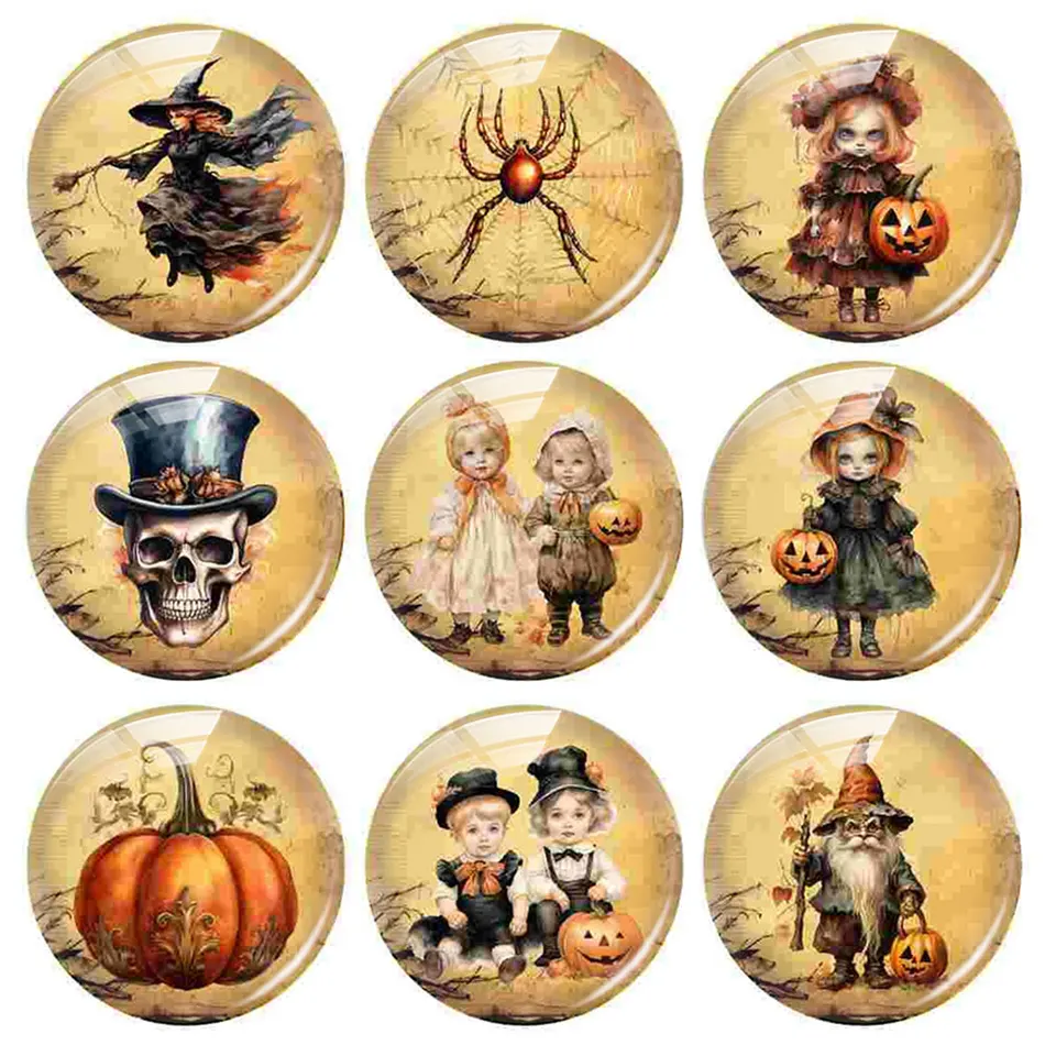 Ručne vyrábaný halloween pavúk čarodejnica tekvica lebka škriatkov