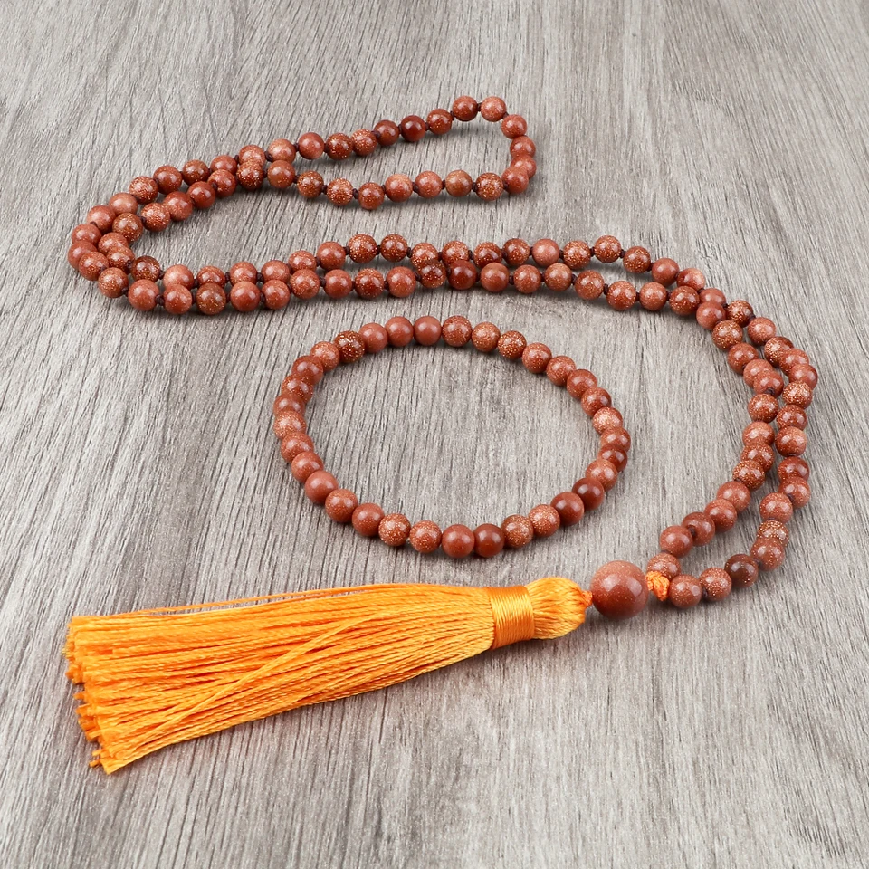 Ručne vyrábaný korálkový náhrdelník móda 6 mm 108 Mala korálky kúzlo roztiahnuteľný náramok Ženy Muži jogy meditácia