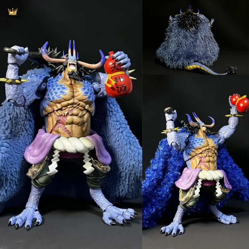 Ručne vyrábaný shf najsilnejší organizmus na svete Kaido Tri možnosti Cape Blue Cloak Accessories Fit Anime Action Figures Body