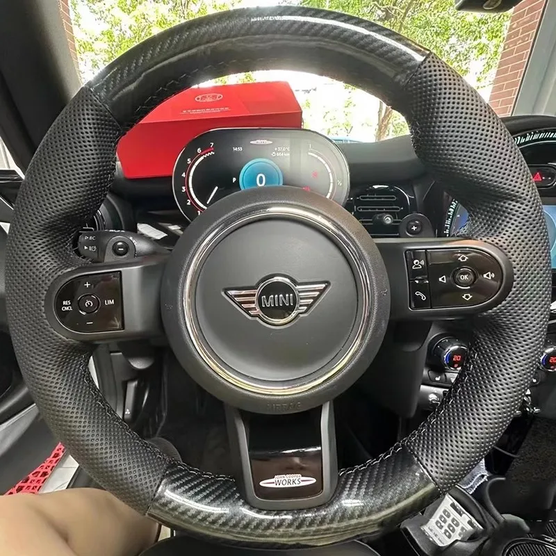 Ručne zakrývaný kryt volantu automobilu pre Mini Cooper S F56 F54 F55 F57 F60 2022 2023 2024 Braid Plné pokrytie Mini príslušenstvo
