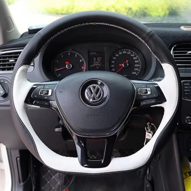 Ručne šité čierna biela originálna kožená kožená nekrytá automobilová kryt