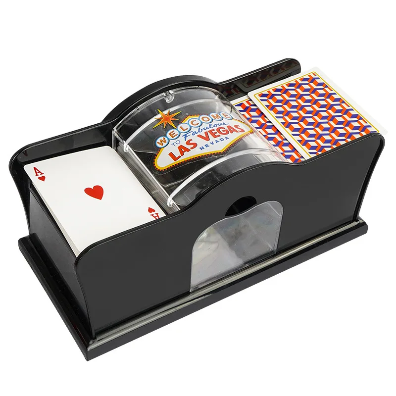 Ručná karta Shuffler 2 paluba s ručnou kľukou, karta Shuffler pre blackjack, Uno, poker, manuálne karty pre predajné karty
