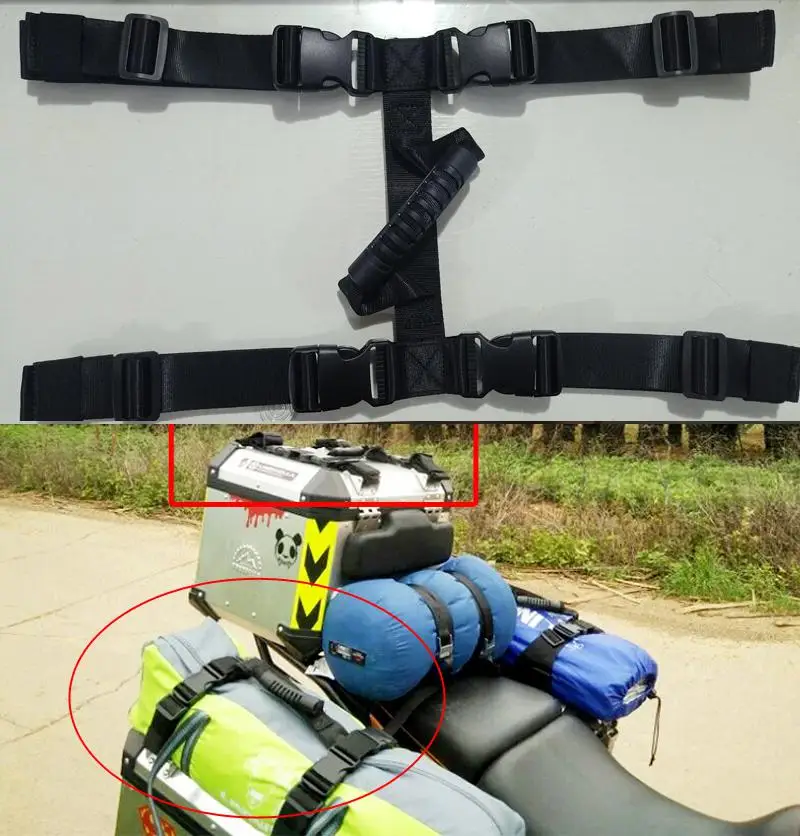 Ručné nosenie popruhu lano pre hliníkové motocykle batožina Pannier Cargo Pase Trunk Bočné horné box Čierne